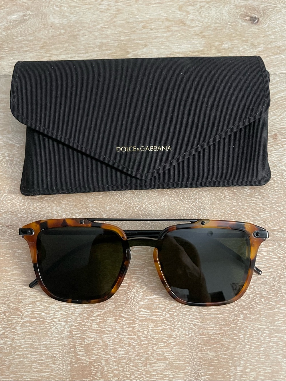 Dolce & Gabbana Tortoiseshell Sunglasses with Black Case